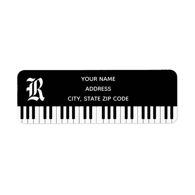 Étiquette de l'adresse de retour des clés de piano (Devant)