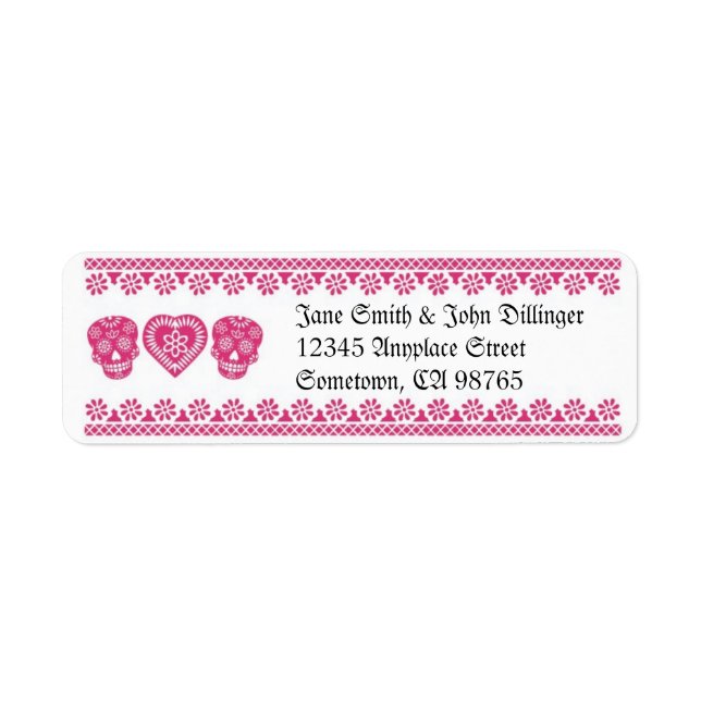 Étiquette de l'adresse de retour des crânes mexica (Devant)