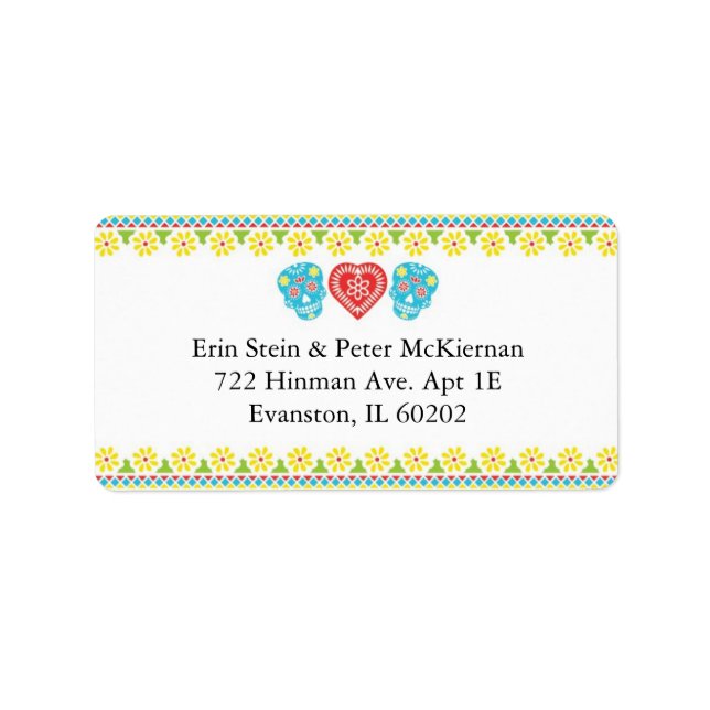 Étiquette de l'adresse de retour des crânes mexica (Devant)