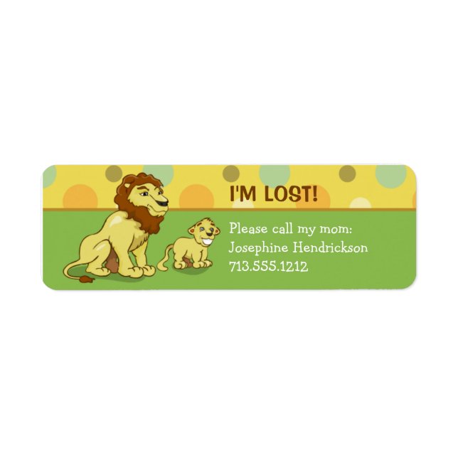Étiquette de l'adresse de retour des enfants Lions (Devant)