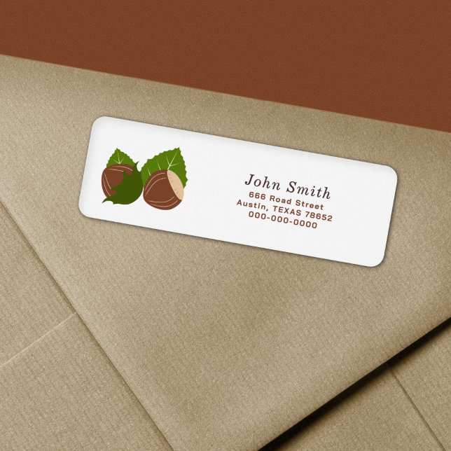 Étiquette de l'adresse de retour des noisettes (Hazelnuts Return Address Label)