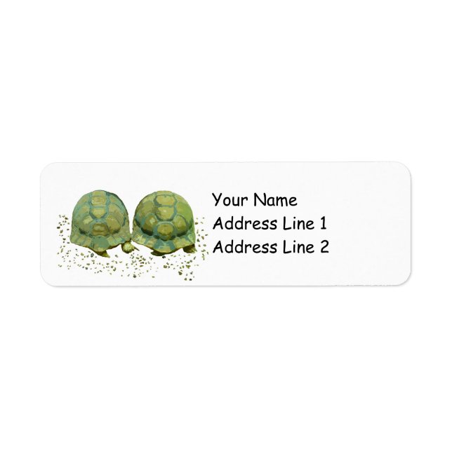 Étiquette de l'adresse de retour des tortues caric (Devant)