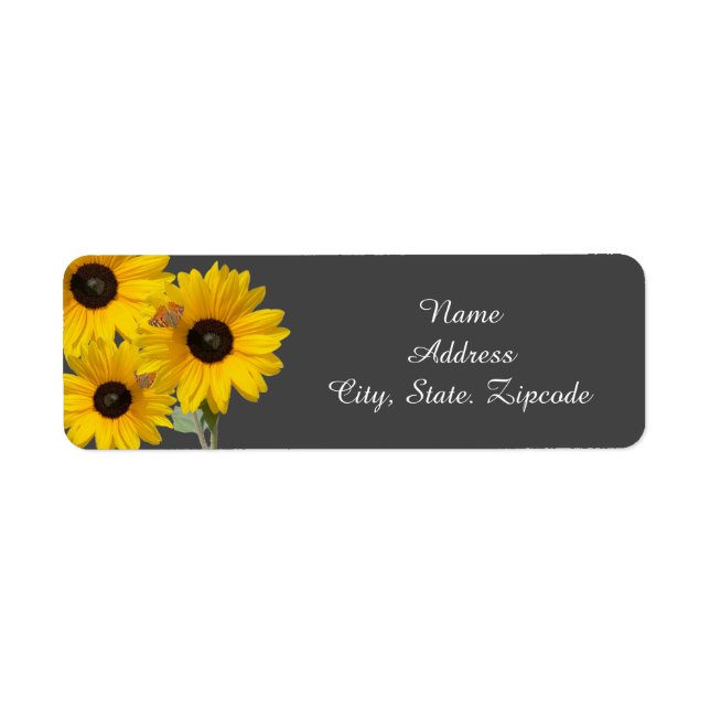 Étiquette de l'adresse de retour des tournesols et (Devant)