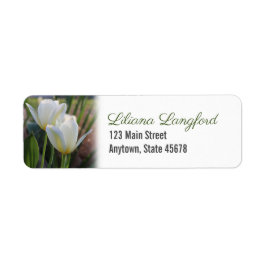 Étiquette de l'adresse de retour des Tulipes blanc