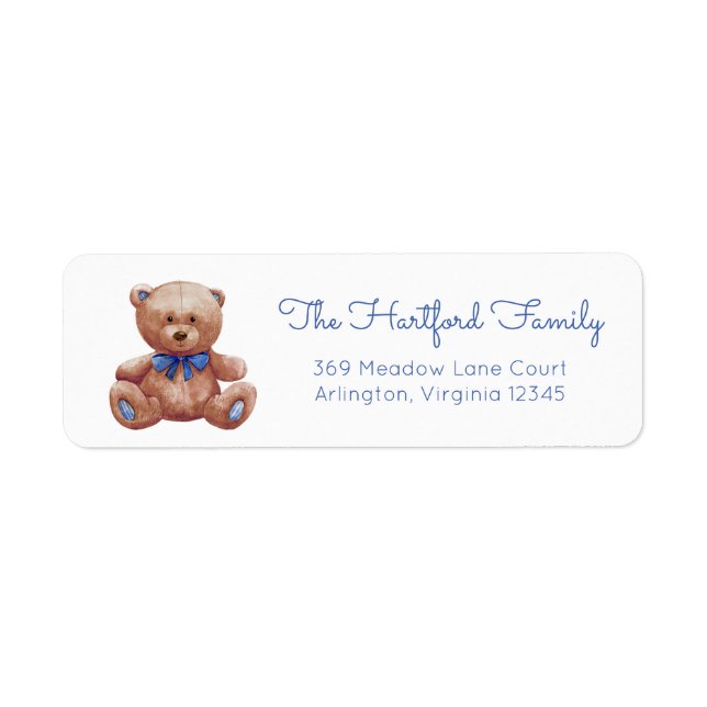 Étiquette de l'adresse de retour du Baby shower de (Devant)