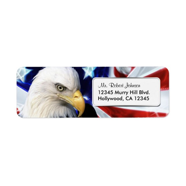 Étiquette de l'adresse de retour du Bald Eagle aux (Devant)
