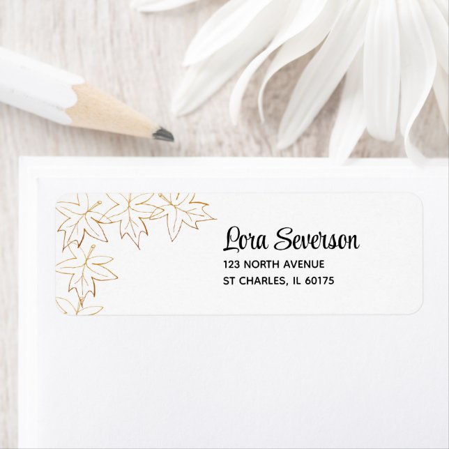 Étiquette de l'adresse de retour du bord de l'érab (En situation)