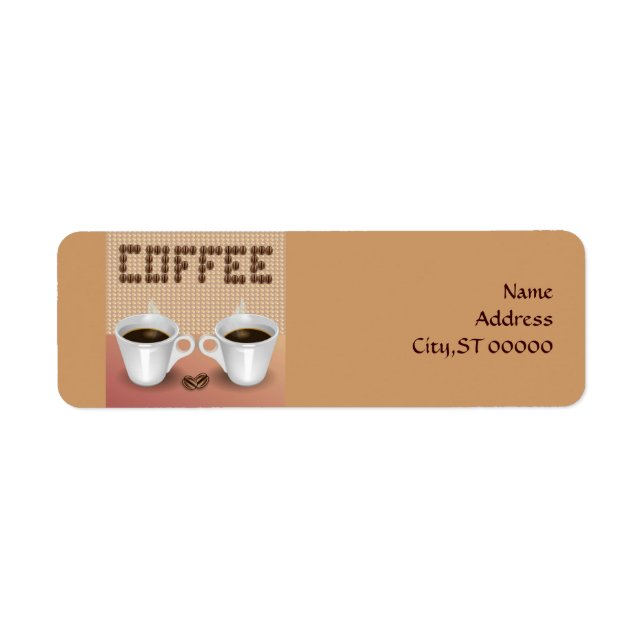 Étiquette de l'adresse de retour du café (Devant)