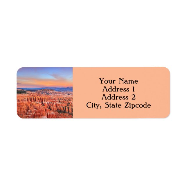 Étiquette de l'adresse de retour du canyon Bryce (Devant)