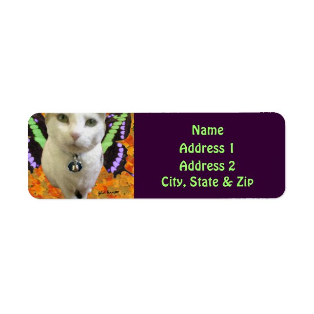 Étiquette de l'adresse de retour du chat (Devant)