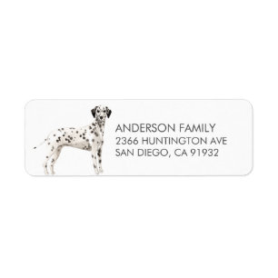 Étiquette de l'adresse de retour du chien de Dalm