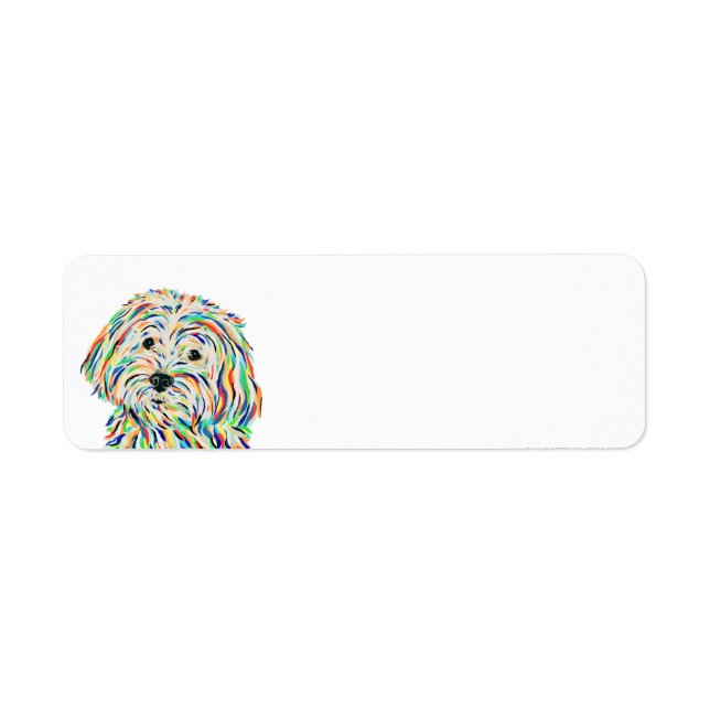 Étiquette de l'adresse de retour du chien de Malit (Devant)