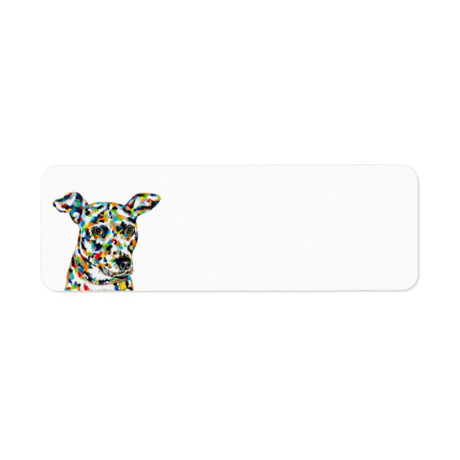Étiquette de l'adresse de retour du chien de race  (Devant)