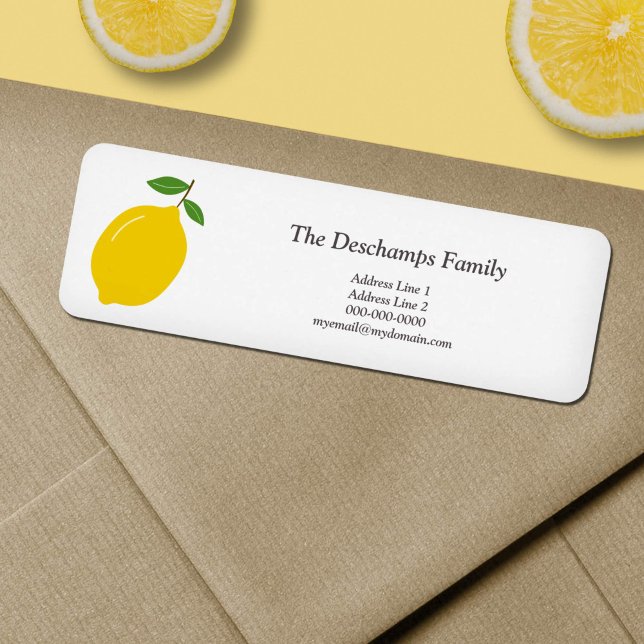 Étiquette de l'adresse de retour du citron (Lemon Return Address Label)