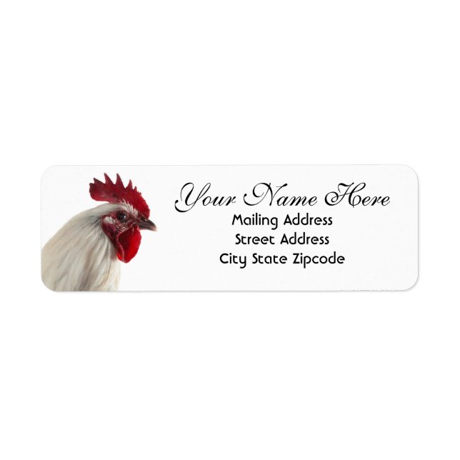 Étiquette de l'adresse de retour du coq de ferme (Devant)