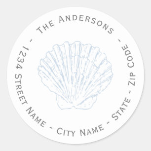 Étiquette de l'adresse de retour du coquillage