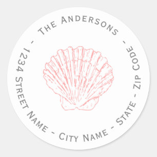 Étiquette de l'adresse de retour du coquillage ros
