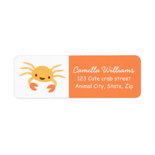 Étiquette de l'adresse de retour du crabe Cute kaw