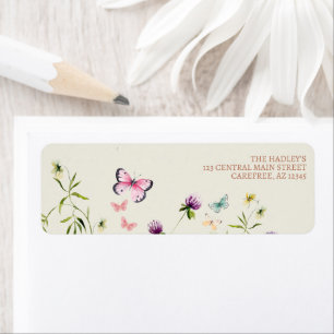 Étiquette de l'adresse de retour du fleur sauvage 