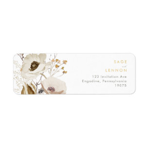 Étiquette de l'adresse de retour du Fleur sauvage 