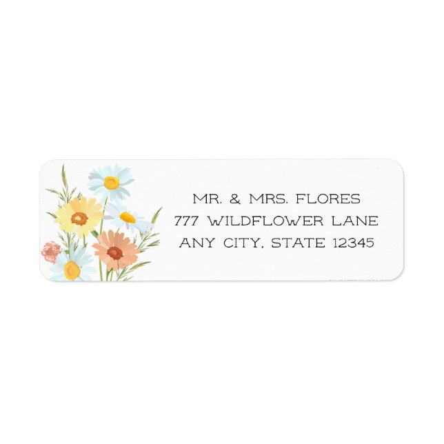 Étiquette de l'adresse de retour du fleur sauvage (Devant)