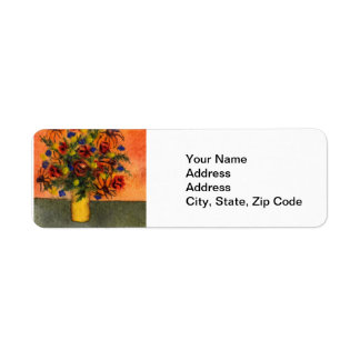 Étiquette de l'adresse de retour du jardin de fleu