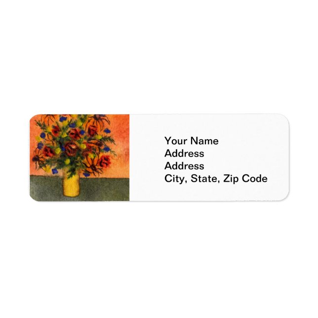 Étiquette de l'adresse de retour du jardin de fleu (Devant)