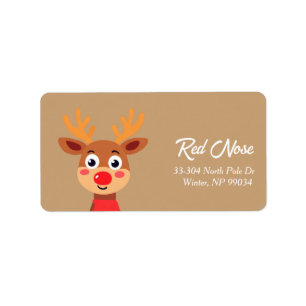 Étiquette de l'adresse de retour du joueur Rudolph
