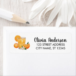 Étiquette de l'adresse de retour du jus d'orange t