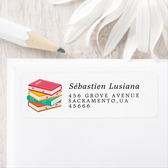 Étiquette de l'adresse de retour du lecteur de liv (En situation)