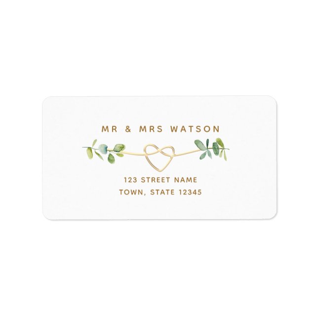 Étiquette de l'adresse de retour du Mariage Eucaly (Devant)