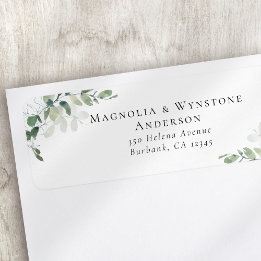 Étiquette de l'adresse de retour du Mariage Eucaly