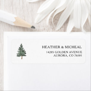 Étiquette de l'adresse de retour du Mariage Pine T