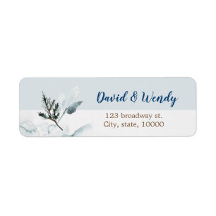 Étiquette de l'adresse de retour du mariage Winter