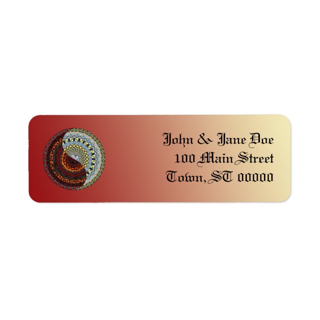 Étiquette de l'adresse de retour du paradis et de  (Devant)