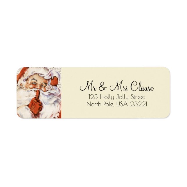 Étiquette de l'adresse de retour du Père Noël (Devant)
