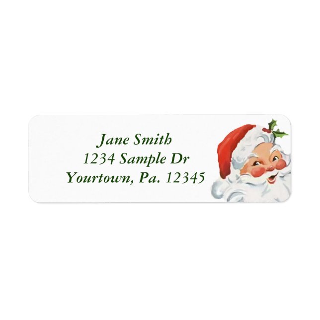 Étiquette de l'adresse de retour du Père Noël (Devant)