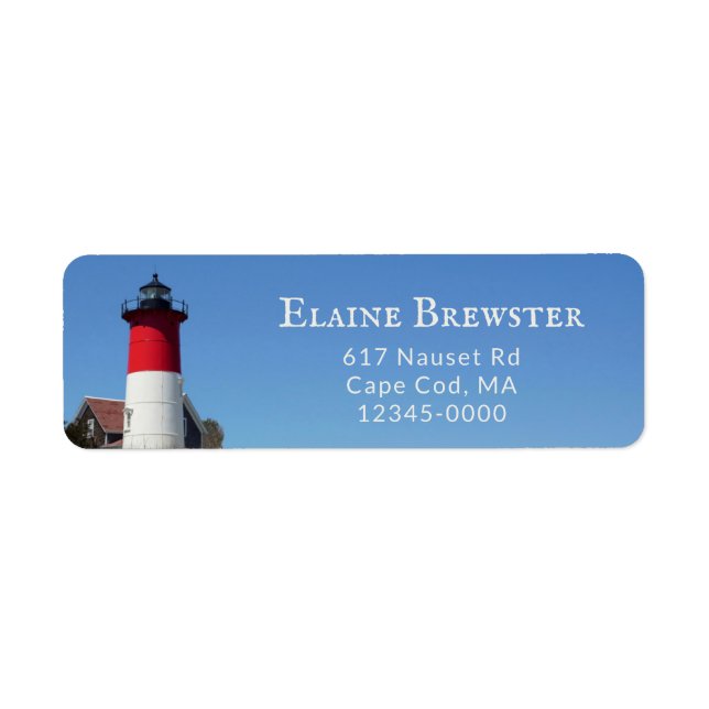 Étiquette de l'adresse de retour du phare de Nause (Devant)