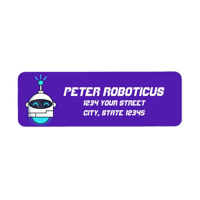 Étiquette de l'adresse de retour du robot de dessi (Devant)