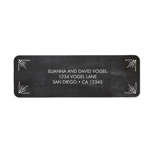 Étiquette de l'adresse de retour du tableau (Devant)