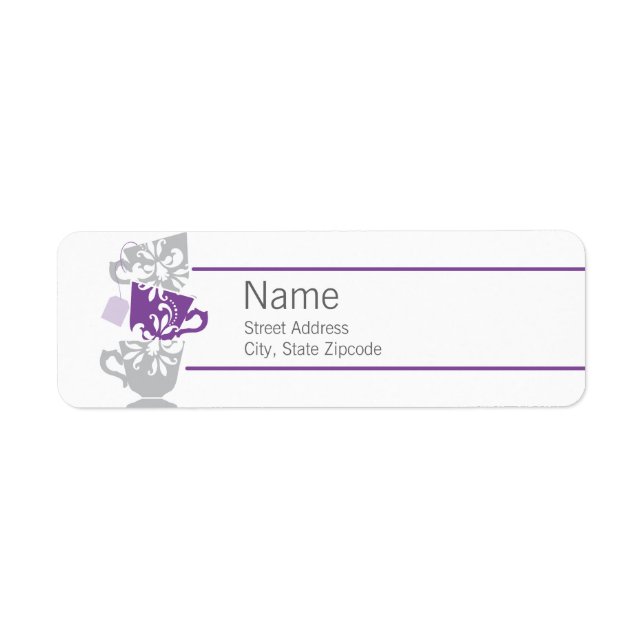 Étiquette de l'adresse de retour du thé pourpre (Devant)