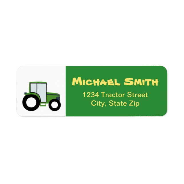 Étiquette de l'adresse de retour du tracteur (Devant)