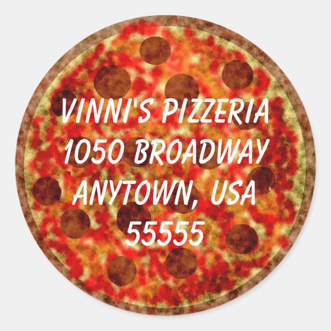 Étiquette de l'adresse de retour en forme de pizza (Devant)