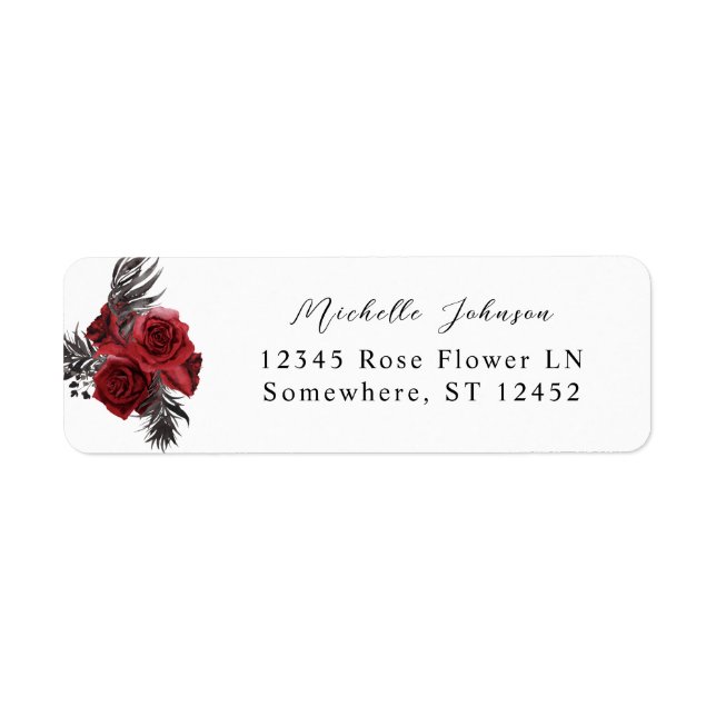 Étiquette de l'adresse de retour Floral rouge et F (Devant)