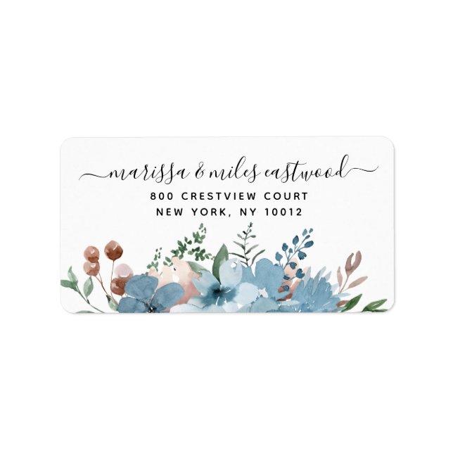 Étiquette de l'adresse de retour florale de signat (Devant)