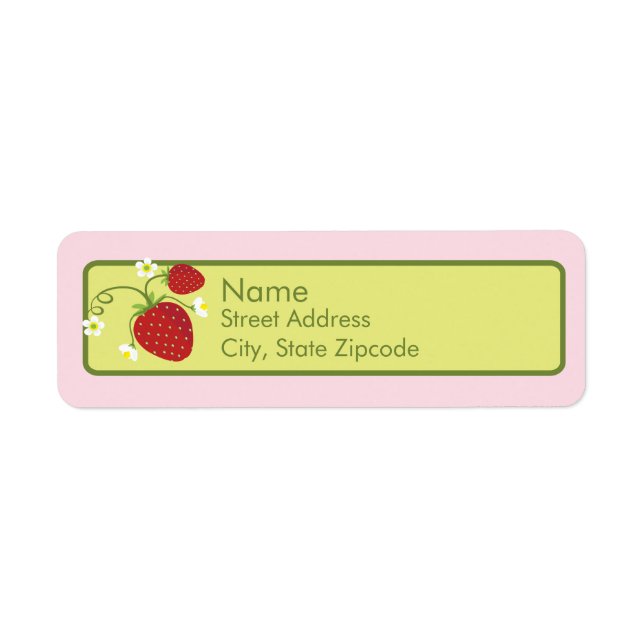 Étiquette de l'adresse de retour fraise (Devant)