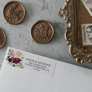 Étiquette de l'adresse de retour géométrique or