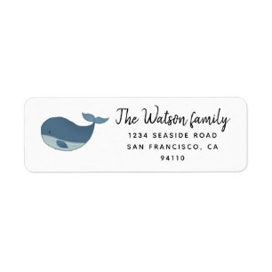 Étiquette de l'adresse de retour Happy Whale ⎢