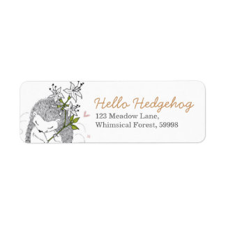 Étiquette de l'adresse de retour Hello Hedgehog