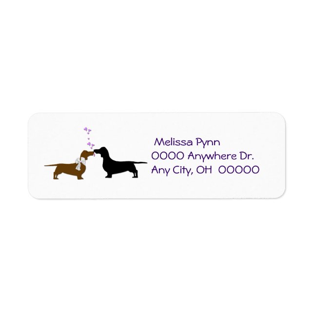 Étiquette de l'adresse de retour Kissing Dachshund (Devant)
